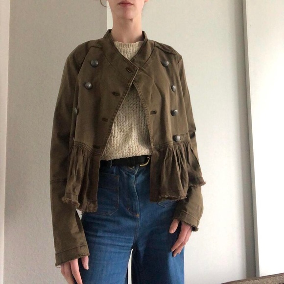 Free People ruffle-hem military jacket - Picture 2 of 8